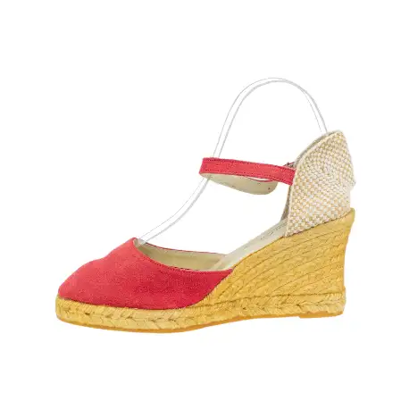 Alpargatas de Cuña Alta en Piel Serraje Roja Carmen Garcia 3 Alpargatas de Cuña Alta en Piel Serraje Roja Carmen Garcia - Imagen 3