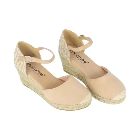 Cuña de Esparto para Mujer Tela Beis Fucsia Negro Rojo Verde 5 Cuerdas Hebilla y Correa Amarpies ACX26484