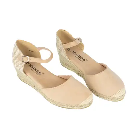 Alpargatas de Esparto con Cuña Baja y Pulsera para Mujer - Amarpies ACX26481