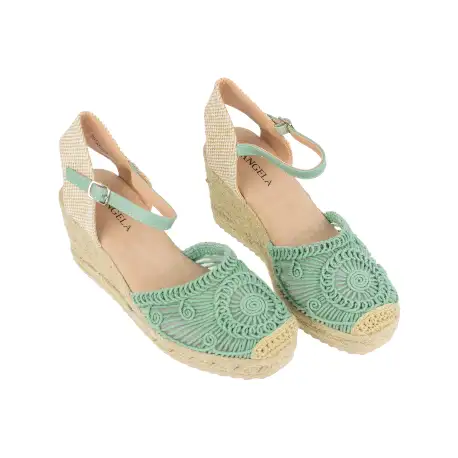 Esparteñas de cuña con plataforma y diseño de encaje Cómodas y elegantes DAngela DHA26053