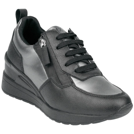 Zapatillas Casuales Cuña Media Cordón y Cremallera Lateral Nyrex 597K404