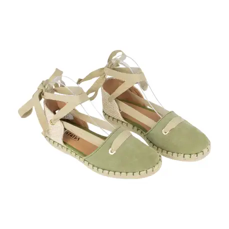 Zapatilla de Esparto Mujer Verano Piel Serraje Punta y Talón Lazos Status SO7850