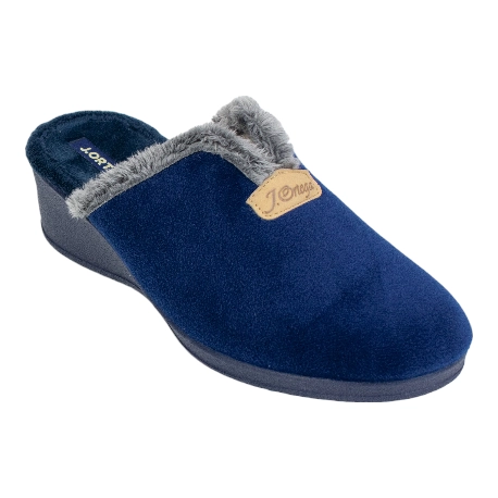 Zapatilla Casa Mujer Invierno Abierta Lisa Cuña Media J.Ortega 1809