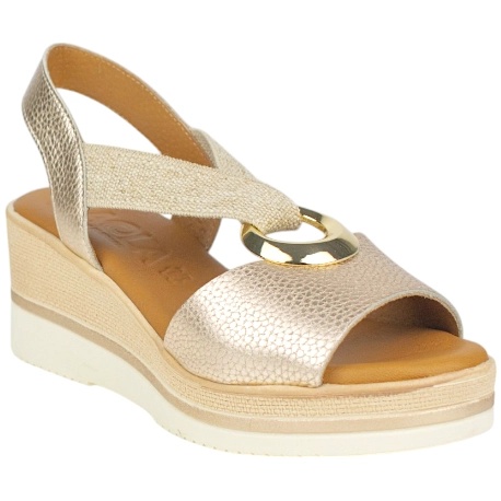 Sandalia cuña media piel plantilla gel - Kaola 1612