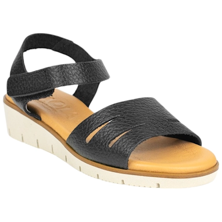 Sandalia con Cuña Baja en piel y plantilla gel - Kaola 677