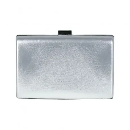 Clutch de Fiesta Rígido Plata con Cadena Plateada Lala 224