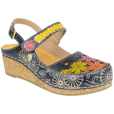 Sandalias Laura Vita Piel Cuña Corcho FACSCINEO 0121