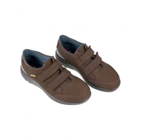 Zapato Piso Grueso, Doble Velcro, Nobuck, Waterproof, Luisetti, 37003GS-W