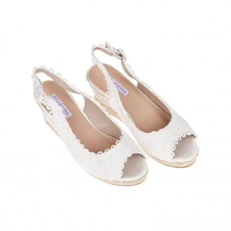 Sandalia Mandarina Cuña Media Brocada JULIA Talla 37