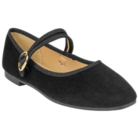 Merceditas de Terciopelo para Mujer con Punta Cuadrada y Hebilla - Andarina B2113