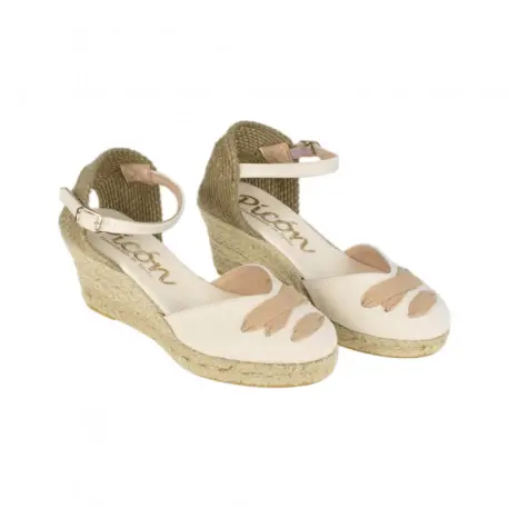 Cuñas Esparto Mujer Textil Beige Corte V Picón 27280