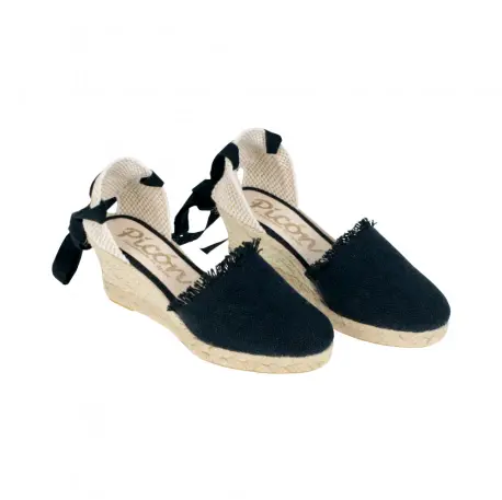 Alpargatas Cuña Media Mujer Flecos y Cintas Picon 2730-FL