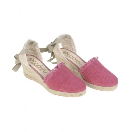 Alpargatas Cuña Media Mujer Flecos y Cintas Picon 2730-FL