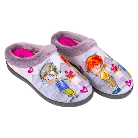 Zapatilla Casa Mujer Invierno Abierta Enamorados Plumaflex 12213 3 Zapatilla Casa Mujer Invierno Abierta Enamorados Plumaflex 12213 - Imagen 3