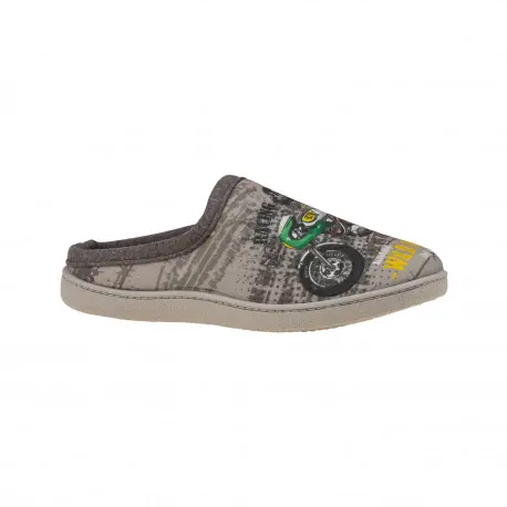 Pantuflas de Hombre Verano Abiertas Gris Estampado Moto Plumaflex 12340 2 Pantuflas de Hombre Verano Abiertas Gris Estampado Moto Plumaflex 12340 - Imagen 2
