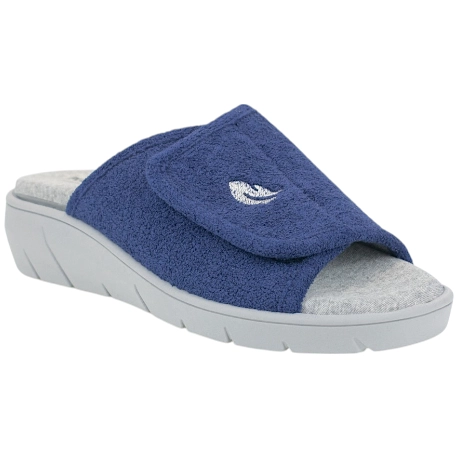 Zapatilla Casa Mujer Verano Pala Abierta Velcro Cuña Plumaflex 14511