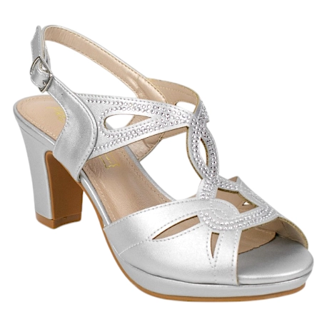 Sandalias de Tacón Ancho y Plataforma para Fiesta - Prestigio C-508