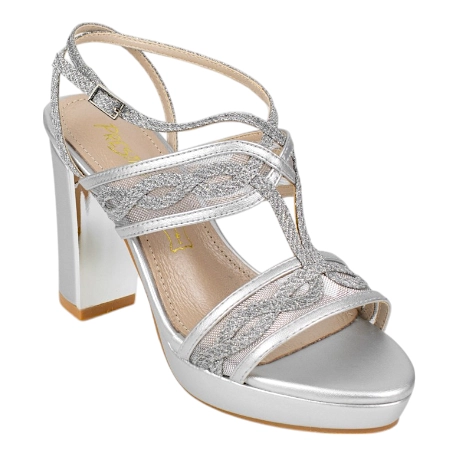 Sandalias de Fiesta con Tacón Ancho y Plantilla de Piel - Prestigio C-542