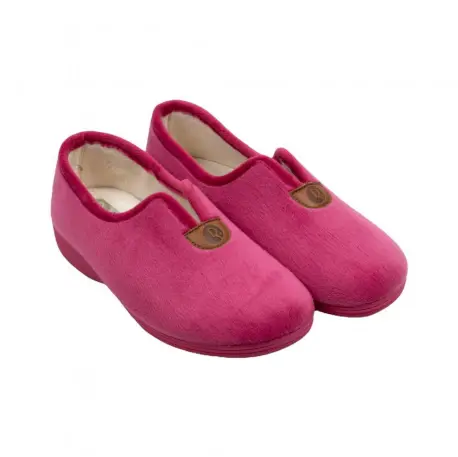Pantuflas Mujer Invierno Cerradas Cuña Azul Rosa Fucsia y Azul Marino Roal 728