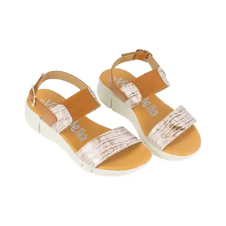 Sandalia de Piel Grabada Plantilla Gel La Vida Es Bella 4748