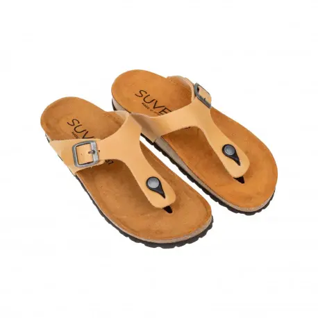 Sandalia Esclava de Piel Amarillo Blanco Fucsia Marron Negro Marron Chocolate con Hebilla Suver 520011