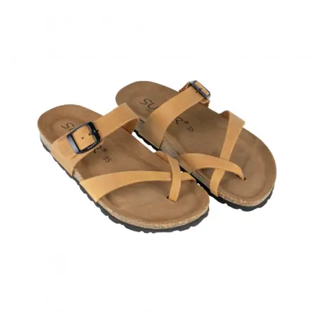 Sandalias Blanco Marron Negro Plomo Verde Hebilla Dedo Piso Fino Suver 520012