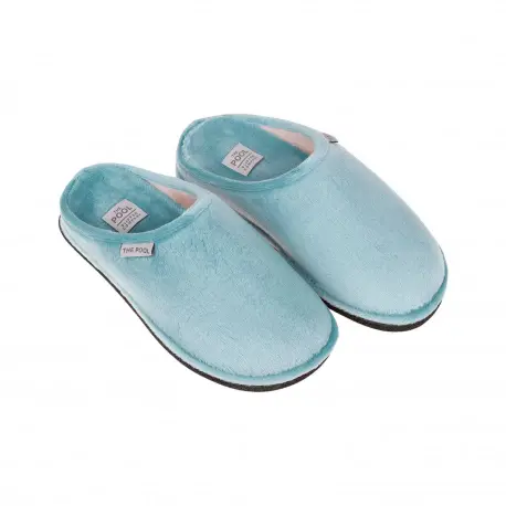 Zapatillas de Andar por Casa Super Comodas Invierno Abiertas Azul y Rosa Suela Parquet The Pool 340