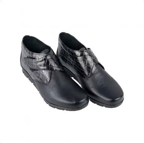 Botines de mujer en piel color negro Valeria´s 6541 Talla 36