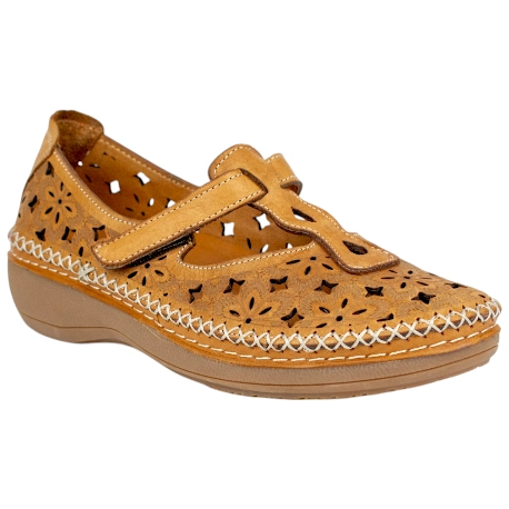 Sandalias Cerradas de Piel calada para mujer - Vicmart 377