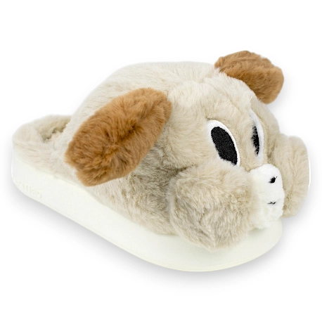 Pantufla Mujer Invierno Abierta Divertida Perrito D2431btdlg