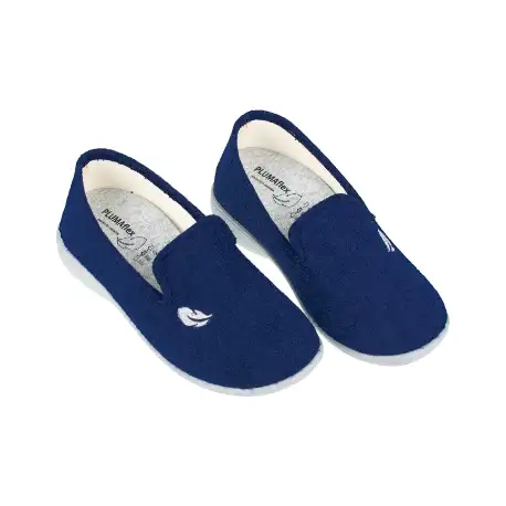 Zapatilla Casa Mujer Verano Cerrada Rizo Cuña Plumaflex 14501 Fucsia/Azul