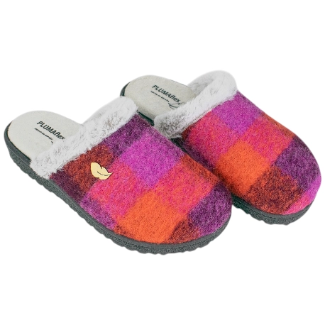 Zapatillas descalzas mujer a cuadros planas Plumaflex 80065 3 Zapatillas descalzas mujer a cuadros planas Plumaflex 80065 - Imagen 3