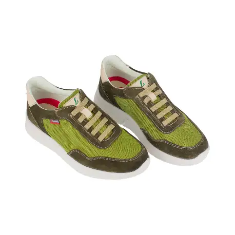 Zapatos Casual de Hombre Verano Verde Serraje y Rejilla Luisetti 36215BI-2