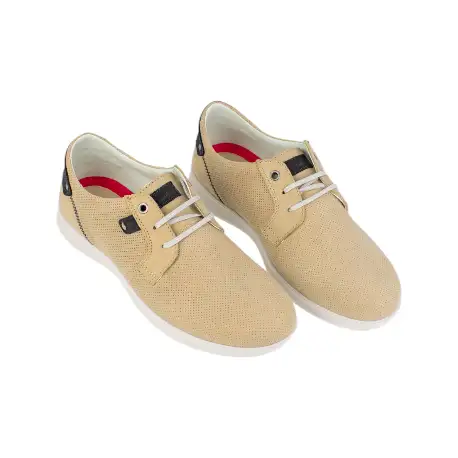 Zapato Casual Hombre Beis y Verde Verano Nobuck Punteado Luisetti 33808GS