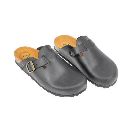 Zuecos Bio de Piel Engrasada para Mujer con Hebilla Ajustable - Autenti 355