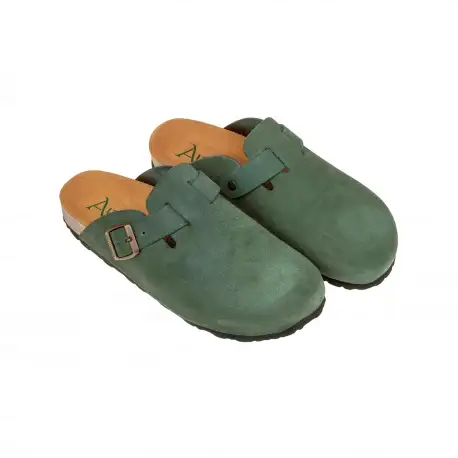 Zuecos de piel serraje para hombre Autenti con piso bio de corcho - Autenti 355