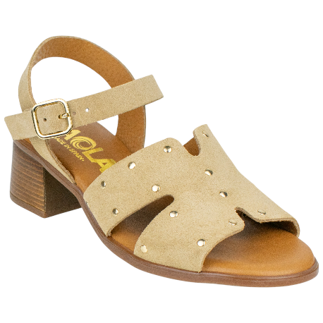 Sandalia Piel Tacón Medio Planta Gel Kaola 2736